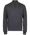 T5506 5506 Tee Jays Ribbed Interlock Half Zip Sweatshirt Dark Grey colour image